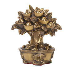 Árvore de cobre puro quatro estações, enfeite de árvore rica de cobre, ornamento, estátua, fengshui, yuan bao, decoração de casa, riqueza 2024 - compre barato