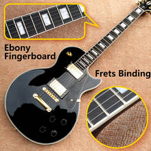 Electric guitar, Ebony fingerboard, frets binding, gold hardware, Black Beauty, free delivery 2024 - buy cheap