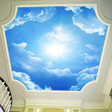 Papel tapiz fotográfico 3D moderno, papel tapiz de cielo azul y nubes blancas, decoración Interior del hogar, sala de estar, vestíbulo de techo, Mural 2024 - compra barato