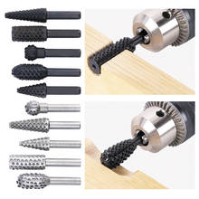 5 Pcs  Rotary Craft Files High Quality 1/4" Shank Rotary Rasp File Rasp Burrs Wood Bits Grinding Woodworking Hand Tool 2024 - buy cheap