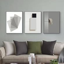 Pintura en lienzo de rayas blancas y negras abstractas, carteles e impresiones de moda, decoración artística para el hogar, imágenes de pared para sala de estar y dormitorio 2024 - compra barato