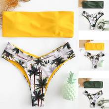 2022 Sexy Women New Bikini Set Coconut Print Padded Swimwear Coconut Print Padded Swimwear Bathing Swimsuit Bathing Beachwear 2024 - buy cheap