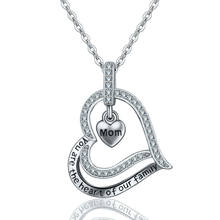 Angel caller real 100% 925 sterling silver two heart Crystal pendant necklace with box fine Jewelry for mom birthday gift CYD119 2024 - buy cheap