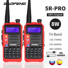 Baofeng-walkie-talkie UV-5R Pro de triple banda, potente Radio amateur bidireccional de 8W, 10KM, portátil, HF, FM, transceptor, actualización UV 5R, UV5R, 2 juegos 2024 - compra barato