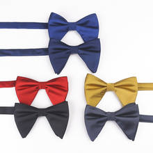 RBOCOTT Men's Fashion Bow Tie Solid Big Bowtie for Man Wedding Bowknot Red Blue Black Color 2024 - compre barato
