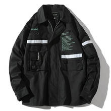 2020 outono jaqueta masculina novo zíper blusão jaquetas carta impresso casaco masculino plus size hip hop streetwear jaquetas casaco 2024 - compre barato