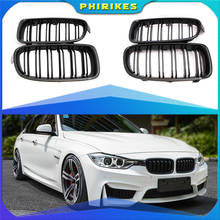 Car Front Grille Racing Front Sport Grill Gloss Black Double Slat Kidney Grille For BMW 3-Series F30 F35 2013-2019 2024 - buy cheap