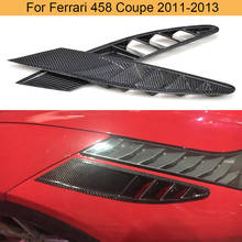 Tomas de entrada de aire delanteras de fibra de carbono, cubiertas de malla para Ferrari 458, Base Coupe, 2 puertas, 2011-2013, embellecedores de ventilación delantera 2024 - compra barato