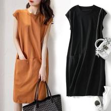 Women's Cotton Summer Loose T-shirt Dress Woman Dress Vestido De Mujer Femme Robe 2024 - buy cheap