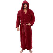Men's Winter Plush Lengthened Shawl Bathrobe Home Clothes Long Sleeved Robe Coat Men Robe Albornoz Hombre Fur Robe#BC 2024 - buy cheap