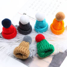 18 Color Fashion Mini Knitted Hairball Hat Brooch Sweater Pins Badge Collar Clothes Accessories Cute Hats Pin Brooches Women 2024 - buy cheap