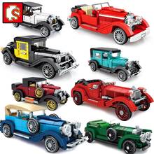 Sembo Blocks Antique Car Vintage City Model Buliding Kit Technical Moc Speed Champion Creative Set Classic Vehicle Supercar Race 2024 - buy cheap