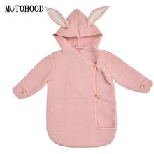 MOTOHOOD Cute Rabbit Baby Clothes Winter Baby Knitted Blankets Newborn Swaddle Muslin Swaddle Baby Wrap Warm Baby  Sleeping Bag 2024 - buy cheap