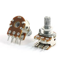 Uxcell-potenciómetro Dual lineal montado en PCB, eje ajustable de 8mm, B20K, 20K Ohm, 2 uds. 2024 - compra barato