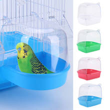 Коробка для ванны с попугаями, коробка для ванны, инструмент для чистки птиц, клетка, аксессуары для ванны с попугаями, прозрачная пластиковая подвесная Ванна для душа 2024 - купить недорого