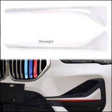 Wooeight 2X New ABS Matte Silver Car Front Fog Light Lamp Eyelid Cover Frame Trim Strips Fit For BMW X1 2020 Exterior Decoration 2024 - buy cheap