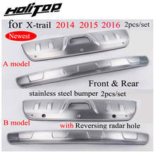 thicken stainless steel bumper protector skid plate bull bar for Nissan X-trail Rogue 2014 2015 2016,2pcs/set,with radar hole 2024 - buy cheap