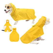 Дождевик для собак, желтый легкий дождевик для собак, водонепроницаемая одежда для домашних животных, пончо, Воздухопроницаемый дождевик для домашних животных, дождевик для собак с капюшоном и отверстиями 2024 - купить недорого