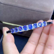 New Design Tanzanite Bangle Natural And Real Tanzanitebangle 925 sterling silver Fine jewelry Tanzanite Bangle 2024 - buy cheap