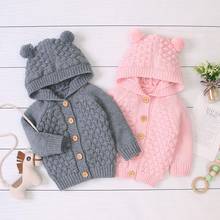 Hot sale autumn baby hooded knitted jacket baby clothing newborn jacket baby boy girl jacket winter children's jacket jacket 2024 - buy cheap