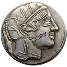 Moneda de copia chapada en plata, accesorio de plata griega de la antigua Atena griega, G(04) 2024 - compra barato