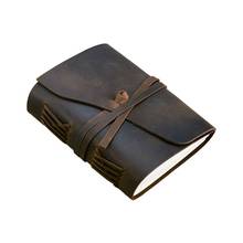 Leather Journal Travel Notebook, Handmade Vintage Leather Bound Writing Notebook for Men & Women, Unlined Travel Journal 2024 - buy cheap