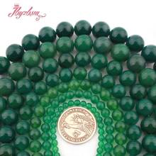 Bola redonda lisa de ágata verde, conta solta de pedra natural de onix, acessórios para colar pulseira e fazer joias 15 ", 6,8mm, 10mm 2024 - compre barato