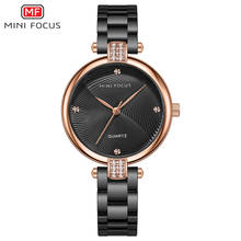 MINI FOCUS-reloj de cuarzo con correa de acero para mujer, accesorio elegante, resistente al agua, con diamantes, a la moda 2024 - compra barato