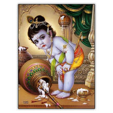 5d DIY Diamond Painting Set Full Drill Square Baby Krishna Stealing Butter Picture Diamond Art Paintings Accessoires Home Decor 2024 - buy cheap