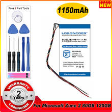 LOSONCOER 1150mAh X814399-001 For Microsoft Zune 2 80GB 120GB MP3 Battery 2024 - buy cheap