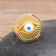Nidin New Style Vintage 4 Colors Choice Evil Eye Rings For Women Ladies Fingers Ring Jewelry Charm Copper CZ Birthday Gift 2024 - buy cheap