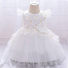 Vestido de flores para niña pequeña, ropa de 1 año de cumpleaños, princesa para bebé, fiesta de bautismo, boda, tutú, 2021 2024 - compra barato