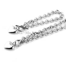 Trendy Women Jewelry Set Stainless Steel Chain Women Heart Necklace Bracelet Pendant Set Best Gifts For Girlfriend Lady 2024 - buy cheap