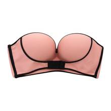 Women Padded Bra Gather Strapless Bras Push Up Bra Sexy Lingerie Invisible Brassiere With Adjustable Shosudler Front W1 2024 - buy cheap