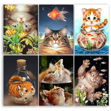 Diamond Painting Cat Full Square Diamond Embroidery Animals Picture Of Rhinestone Cross Stitch Diamond Mosaic Handwork 2024 - buy cheap