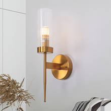 Modern Luxury Gold Wall Sconces Light Bedroom Bedside Living Room LED Wall Lamps Glass Tube shade Indoor Lighting Fixtures 2024 - buy cheap
