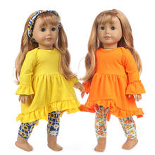 Fit 18 inch 43cm Baby New Born American Doll Girl Clothes Pink Red Yellow European and American Clothing For Baby Birthday Gift 2024 - buy cheap