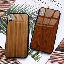 Wood Grain Phone Case Tempered glass For iphone 6 6S 7 8 plus X XS XR 11 12 mini PRO MAX 2024 - buy cheap
