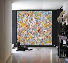 Jackson Pollock Style Painting Large Wall Art Squre Artwork Abstract Paintings Pollock Inspired Painting Inspired Canvas Art 2024 - купить недорого