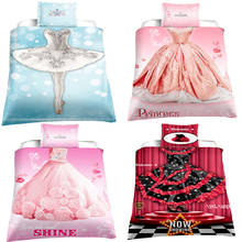 Juego de ropa de cama de princesa para niñas, edredón Kawaii de color rosa de lujo, tamaño individual y doble, 150 2024 - compra barato