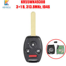 KEYECU KR55WK49308 for Honda Civic Pilot Accord Sedan 2008 2009 2010 2011 2012 Remote Car Key ID46 Chip 313.8MHz 3+1 Buttons 2024 - buy cheap