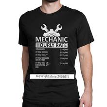 Men's Tee Shirts Mechanic Hourly Rate Unique Pure Cotton Tee Shirt Car Fix Engineer Tshirts Clothing Gift 2024 - buy cheap