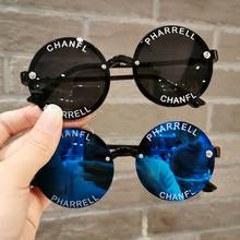 2020 New Fashion Round Frame Mirror Children's Sunglasses Plastic Classic Kids Anti-Reflective Sun Glasses Uv400 2024 - buy cheap