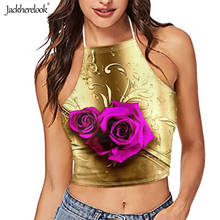 Jackherelook Summer Sleeveless Tank Top for Women's Gothic Rose Print Sexy Backless Lace Up Crop Tops Female Vest Camisole Mujer 2024 - buy cheap