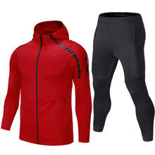 Осенне-зимний спортивный костюм для мужчин, баскетбол, футбол, беговые куртки с капюшоном и длинным рукавом, брюки, наборы, спортивный костюм для мужчин 2024 - купить недорого