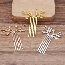 10 PCS 25*59mm Metal Alloy Branches Hair Combs Base Gold KC Gold Silver Plated Hair Combs Setting DIY Hair Accessories For Women 2024 - buy cheap