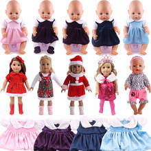 Vestido de Material polar Coral para muñeca Reborn, vestido de Navidad para muñeca americana de 18 pulgadas y 43cm, accesorios de ropa, nuestra generación 2024 - compra barato