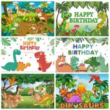 Laeacco-fondo fotográfico para estudio fotográfico, telón de fondo con diseño de dinosaurio, jungla, bosque, Safari, fiesta de bebé recién nacido, fiesta de cumpleaños 2024 - compra barato
