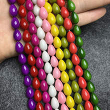Factory Outlet 15"/Strand Hole Glass Loose Beads for DIY Bracelet Necklace Jewelry Making Multicolor Waterdrop Accessories B169 2024 - buy cheap