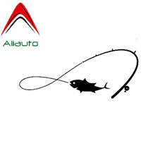 Aliauto Personality Fashion Car Sticker Fishing Rod Fisherman Hobby for Men Vinyl Sunscreen Anti-UV Decals Black/Silver,13cm*5cm 2024 - buy cheap